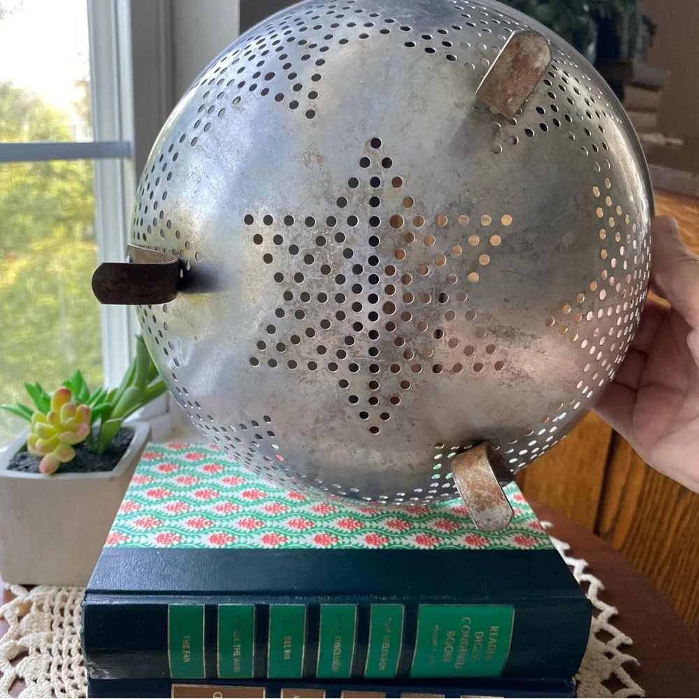 Vintage Silver Metal Colander